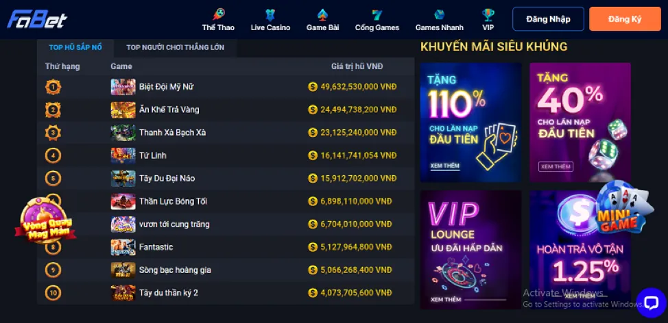 Khuyến mãi bắn cá đặc biệt 868vip